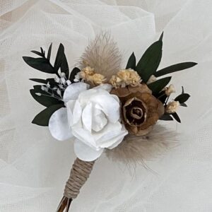boutonniere chic vert et or