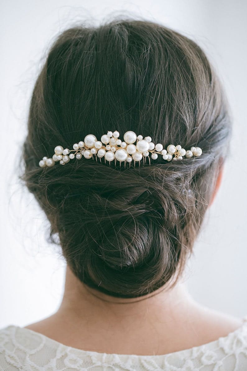 coiffure peigne perles mariage etsy