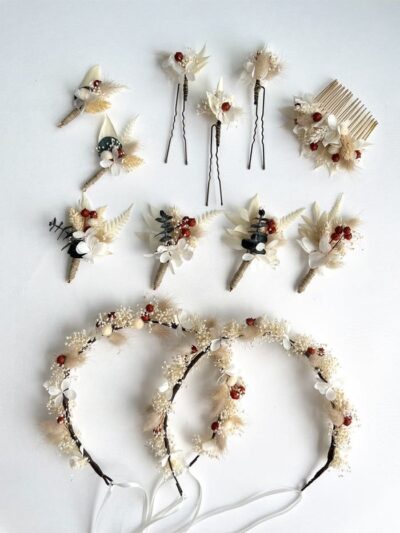 Ensemble accessoires fleuris terracotta celine