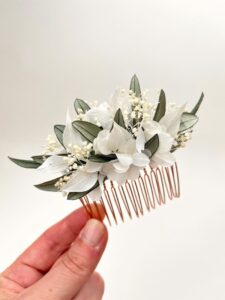 peigne fleurs sechees mariee