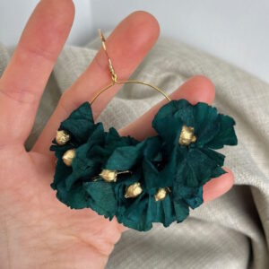 creole fleurs stabilisees vert émeraude et or