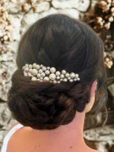 grand peigne mariée en perles nacrees